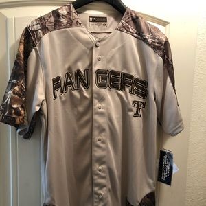 Texas Rangers adult camouflage jersey men size LG